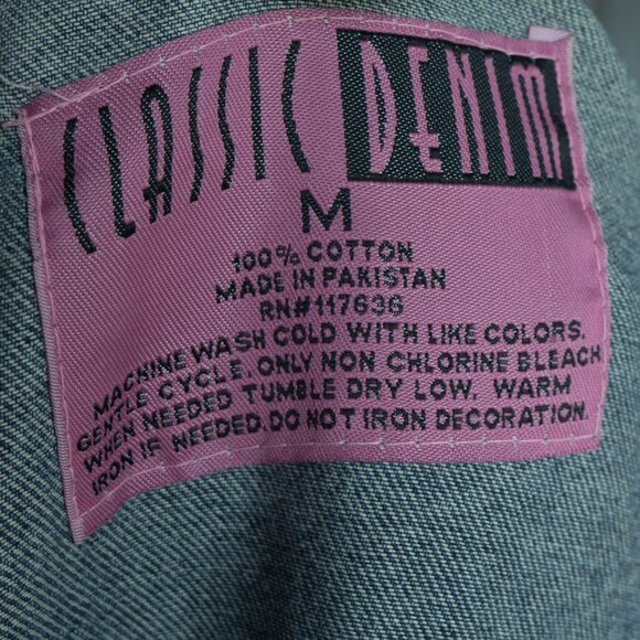 Vintage 90s Oversized Jean Jacket Long Slouchy Faded Blue Denim Trucker jacket - Picture 6 of 10